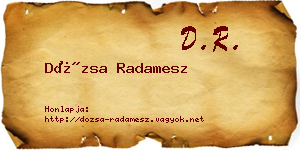 Dózsa Radamesz névjegykártya